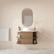 Avion 900mm Wall Hung Single Vanity with Solid Surface Countertop